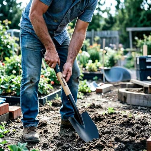 28 Inch Mini Small Heavy Duty Digging Shovel Wood D-Grip Garden Camping Car