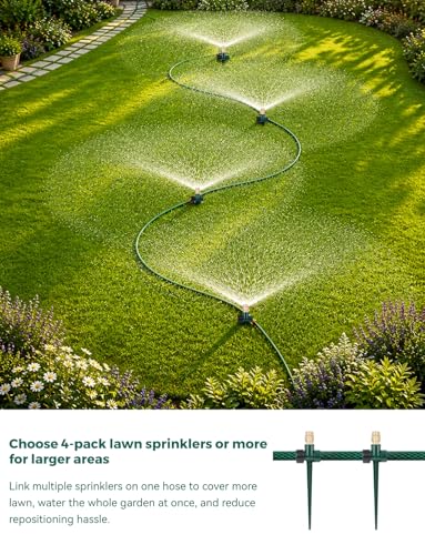 4 Pack Small Garden Sprinklers, Metal Sprinkler for Small Areas - color: Green 4pcs