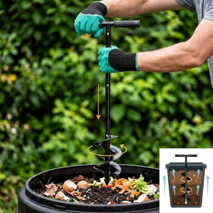 Compost Aerator Tool Kit, 33.5 in Turner, 5.9 in Spiral Auger