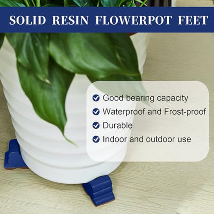 Kigeli 12 Pcs Resin Pot Feet for Outdoor Planters Frost Proof, Royal Blue - color: Royal Blue