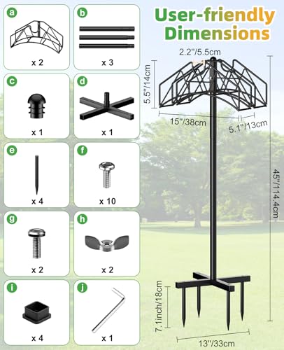 Garden Heavy Duty Hose Holder Stands Storage Rack Freestanding for Outside - color: Double-Hook (Black)