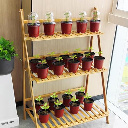 RooTrimmer Plant Nursery Pots with Humidity Domes, 50 Sets 4 Inch Soft Nursery Pots Quality Ones (50 Red Pots + 50 Clear Lids), Quality Seeds Starting with Cover - color: Red Pots With Domes 50p, size: 4Inch