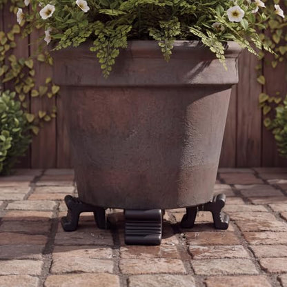 LemonRoad 12 Set Terra Cotta Cement Pot Feet for Outdoor Planters,Black - color: Black