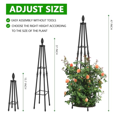 AlisisFores 4 Ft Garden Obelisk Trellis for Potted Climbing Plants