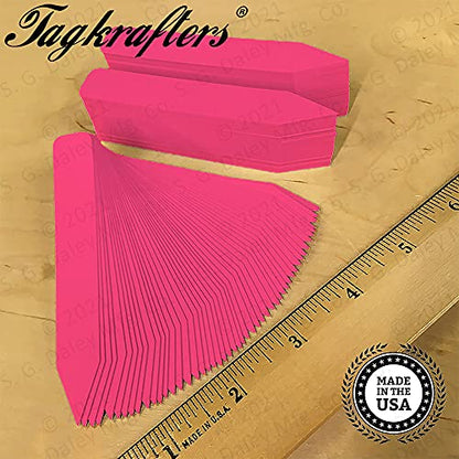 4" x 5/8" HOT Pink Premium Pot Stakes - 500 Pcs - Plastic Plant Tags and Labels - Nursery Garden Tree Labels Waterproof Writeable | Made in The USA |