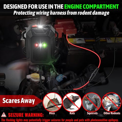 Ultrasonic Rodent Repellent for Car Engines, with Remote Control