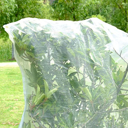 MR FIVE 3 PCS Large Drawstring Plant Covers,Bird Barrier Netting Mesh with Drawstring,Reusable Garden Netting Mesh with Drawstring,Plant Cover for Protect Fruit Tree Vegetable Flower,4.6 ftX 3.3 ft
