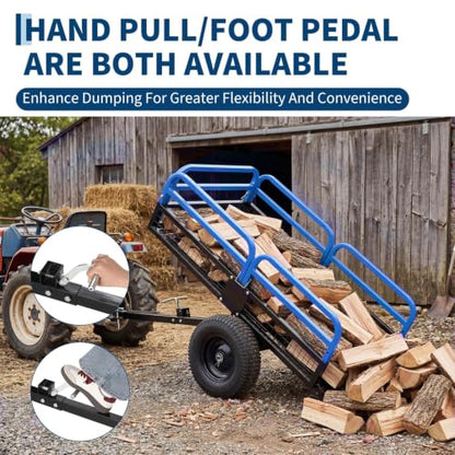 1500-Lb Capacity Heavy-Duty Steel Dump Cart with Removable Rear Panel - color: Blue