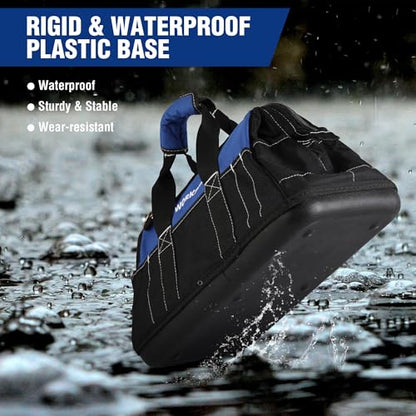 WORKPRO 16-inch Wide Mouth Tool Bag with Water-Proof Molded Base - color: Blue & Black