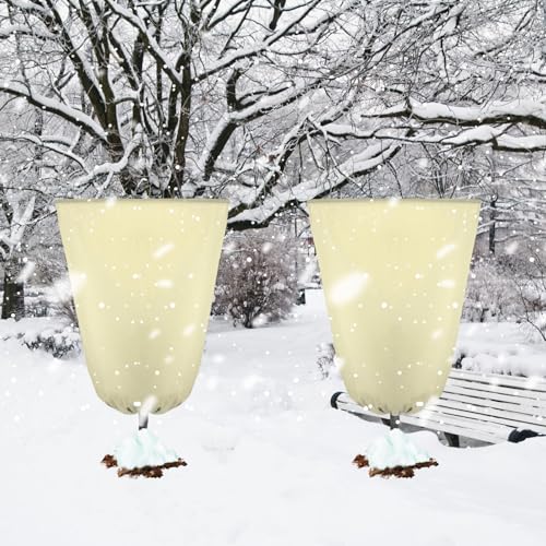 4 Pcs Plant Covers Freeze Protection 35.4" x 59", Beige - color: Beige