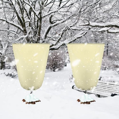 4 Pcs Plant Covers Freeze Protection 35.4" x 59", Beige - color: Beige