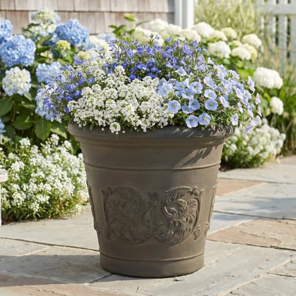 Sunnydaze Arabella 16'' Plastic Planter Pot for Plants, Sable - color: Sable, size: 16 in