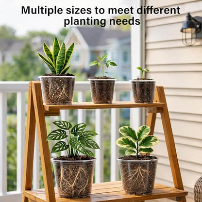 Bluepro Clear Nursery Pots with Drainage, 3.5/4/5/6/8 Inch, 20-Pack - size: 3.5/4/5/6/8 Inch-20Pcs
