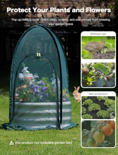 Pop up Gardening Net Cover,29.5x29.5x39.4 inches Pack of 2,Pest Guard Cover for Vegetables Fruits Durable Plant Gardening Net, Pop-Up Chicken Pen for Small Animals Outdoor Run and Pet Enclosure - size: 29.5x29.5x39.4 inches