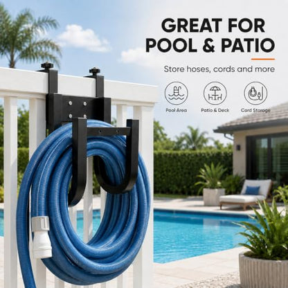Fence Hose Hanger for Outside, Hanging No Drill Garden Hose Holder