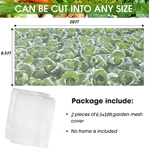 2 Pcs Mosquito Netting, 6.5'x10' Insect Garden Bird Netting Pest Barrier - size: 6.5 x 10 Ft x 2 pcs