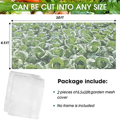 2 Pcs Mosquito Netting, 6.5'x10' Insect Garden Bird Netting Pest Barrier - size: 6.5 x 10 Ft x 2 pcs