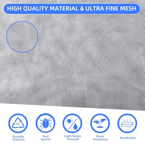 Fruit Protection Bags with Drawstring, 4 Packs Blueberry Bush Netting, Ultra-Fine Mesh Garden Insect Tree Cover, Plant Cover for Pest, Insect Bird Barrier Netting-3.3 x 4.9Ft - size: 3.3 x 4.9Ft