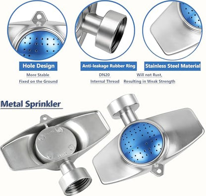 360 Degree Metal Spot Sprinkler 2 Pack, Outdoor Garden Watering Sprinklers for Yard Small Areas Lawn with Gentle Water Flow, Coverage Up to 30FT - color: Blue