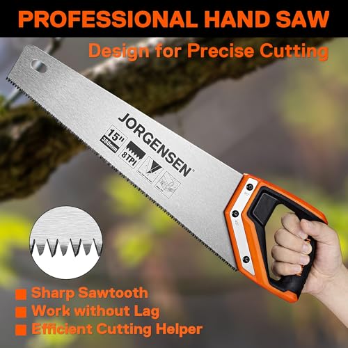 JORGENSEN 15 Inch Pro Hand Saw, 8 TPI Fine Cut Aluminum Handle - style: 15 Inch