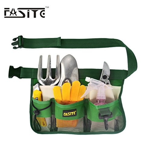 Gardening Tool Waist Bag Belt, Waterproof Garden Tool Apron with 7-Pocket Hanging Pouch for Men&Women, Adjustable, Green - color: Green