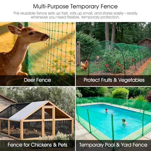 RIFNY Deer Fence, Temporary Fence for Garden Outdoor Yard, 6.5 x 50 FT - size: 6.5 x 50 FT