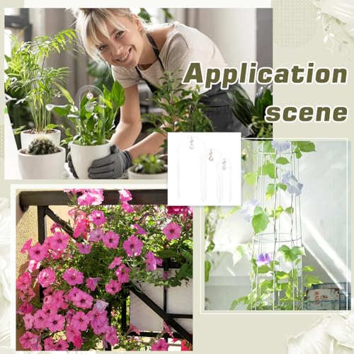 BENECREAT 3 Pack U-Shaped Acrylic Plant Trellis, 3 Size Small Plant Trellis for Potted Plants with Crystal Suncatcher for Home Window Garden, 205~310mm Long