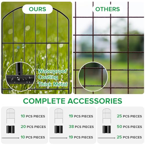 VANCASTLE Decorative Garden Fence Outdoor, 20ft (L) x 24in (H), 19 Panels - style: Design Classic- 19P