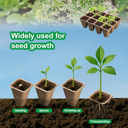 10 Pack Seedling Starter Trays - 120 Cells,Biodegradable Seed Starter Trays for Seedlings,Eco-Friendly Peat Pots - size: 10 Pack