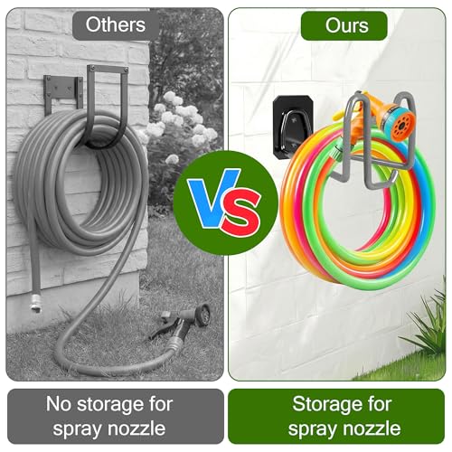 Garden Hose Holder with Hook Heavy Duty Garden Hose Hanger - color: 1pc Gray