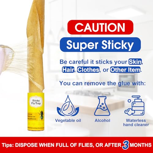 24 Pack Fly Strips Outdoor Indoor Hanging Fly Trap Sticky with Pins
