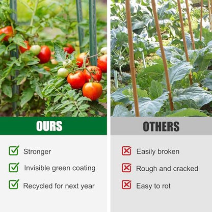 25 Pack 55 Inch Tall Plant Stakes for Tomatoes & Climbing Plants - size: 55 Inches