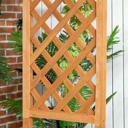 Outsunny Patio Garden Bench Arbor Arch with Pergola 2 Trellises Seat Brown