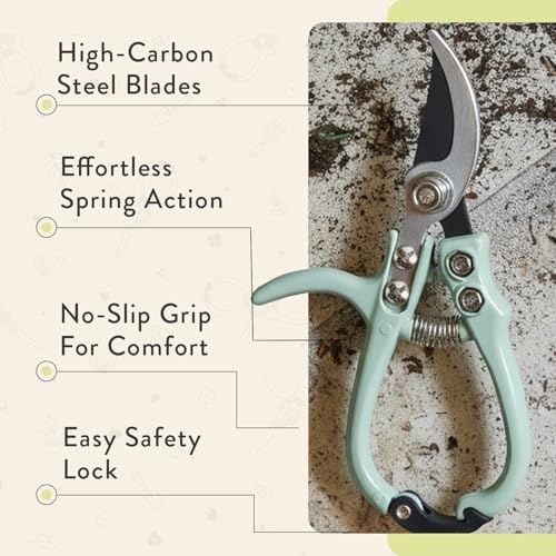 Modern Sprout Bypass Hand Pruners - Scissors - Gardening Tools - Chartreuse - color: Chartreuse