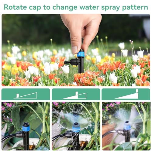 Adjustable Drip Irrigation Emitters for 1/4" Tubing, 25pcs - size: 25pcs Drip Spray Emitters