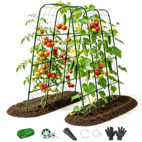 Garden Trellis for Climbing Plants Outdoor, 63" Tall U-Shape Metal