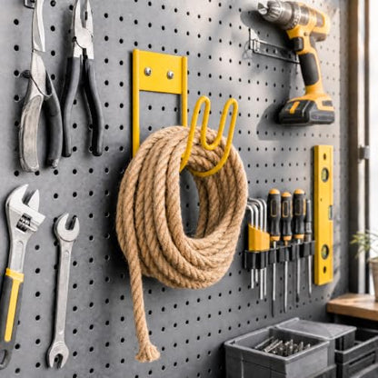 Garden Hose Holder Wall Mount, Heavy Duty Metal Hose Hanger (Yellow) - color: Yellow