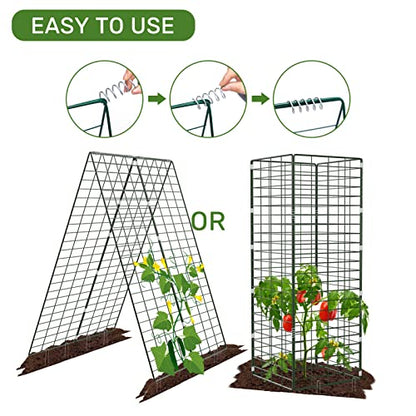 AGTEK 34" x 48" Foldable Metal Cucumber Trellis， for Climbing Plants, Cucumber, Vegetable, Flowers - size: 34"W x 48"H