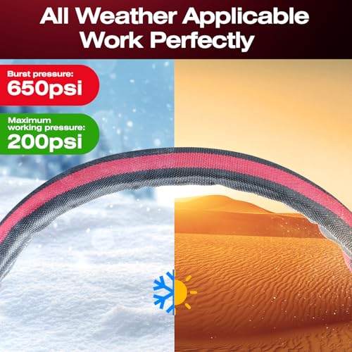 Flexible Lightweight Garden Hose 15 FT - color: Gray/Red, size: 15 FT