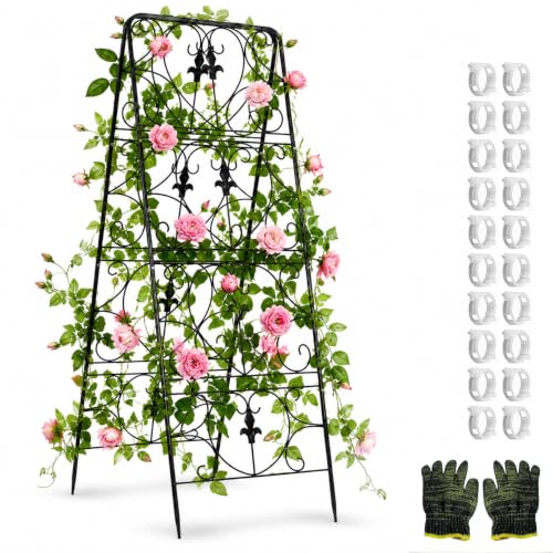 Heavy Duty Cucumber Trellis, Rust-Proof Metal A-Frame Garden Trellis - size: 48.5*17inch(H*W)-1Pcs