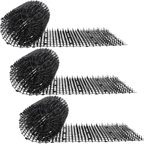 Abbylike 3 Pack 6.5 ft Cat Repellent Mat with Soft Spikes, Black - color: Black