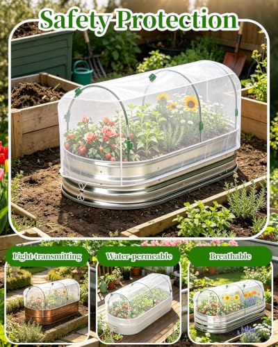 2 Pack Garden Mesh Netting Kit for 4x2 FT Raised Bed, Ultra Fine Garden Plant Cover with 6 Sets 3.9 FT Fiberglass Hoops, 20 Clips & Stainless Steel Connectors for Vegetables Flowers (4x2x2 FT)