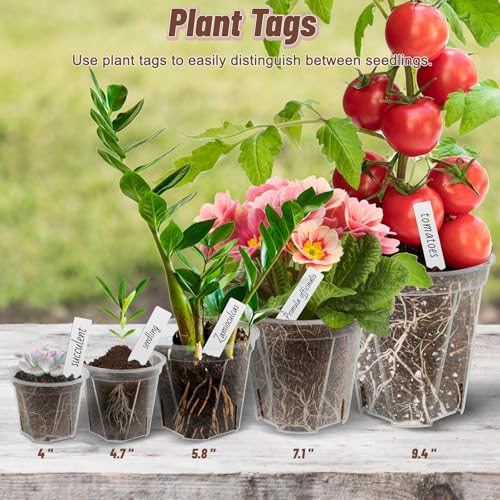 10 Pack Clear Plant Nursery Pots with Drainage 6 Size Plastic Orchid Pots - size: MIX-6 Sizes