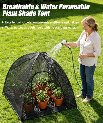 2-Pack Black Pop Up Plant Shade Tent, 22x22x23 Inch 80% Sun Shade Cover - color: Black, size: 22 x 22 x 23 Inch