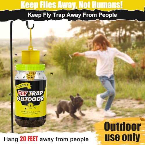 4 Fly Traps Outdoor for Patio with 4 Bait, Reusable Bug Catcher Bottle Jar - size: 4 pack1