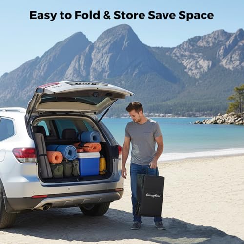 SUNNYFEEL 49" Extra Long Wagon Cart, 550LBS Heavy Duty Foldable Wagon - color: Black