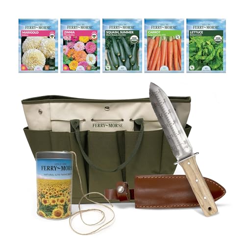Ferry-Morse Garden Essentials Tote with Hori Hori 5 Seed Packs & Jute Twine - style: Garden Tote & Hand Tools Set