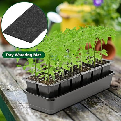 EBaokuup 8 Pcs 12-Cell Replacement Capillary Mats-18.5 x 3.5 Inches Self Watering Seed Starting Mat-Capillary Mats for Indoor Gardening Greenhouse Plant Seed Starting - color: 12cell-8pcs