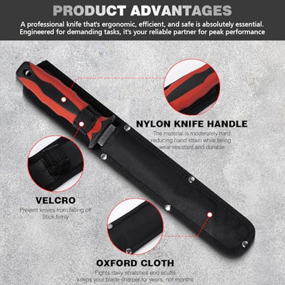 Insulating knife - sod knife, 7.87inch stainless steel blade, suitable for cutting insulating rock wool, Thermal insulation wool - color: short red
