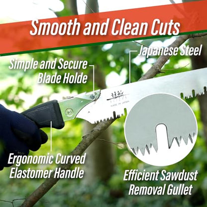 SUIZAN Pruning Saw 10.6" Gullet Blade - Japanese Hand Saws Tree Trimming - style: 10.6"/270mm Pruning saw